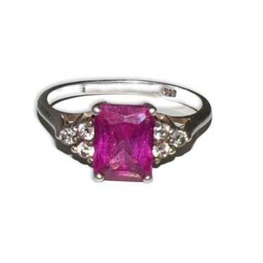 Vintage Pink Sapphire 925 Sterling Silver Women s… - image 1