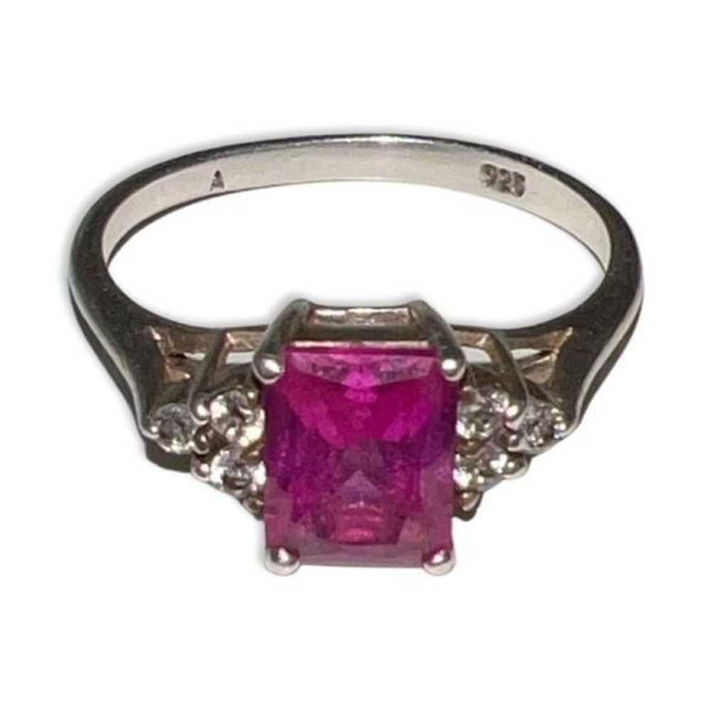 Vintage Pink Sapphire 925 Sterling Silver Women s… - image 2