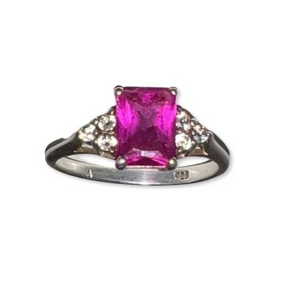 Vintage Pink Sapphire 925 Sterling Silver Women s… - image 3