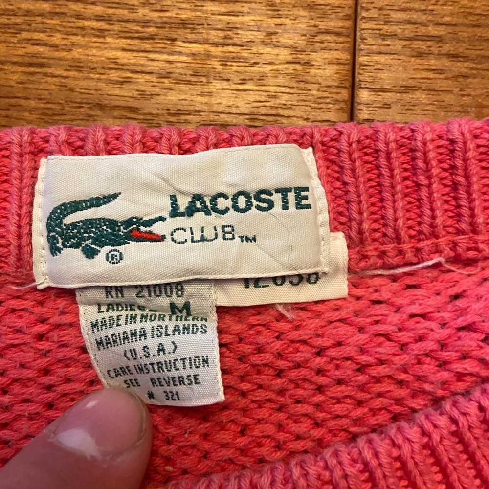 Vintage 1990’s pink Lacoste knitted sweater - image 3