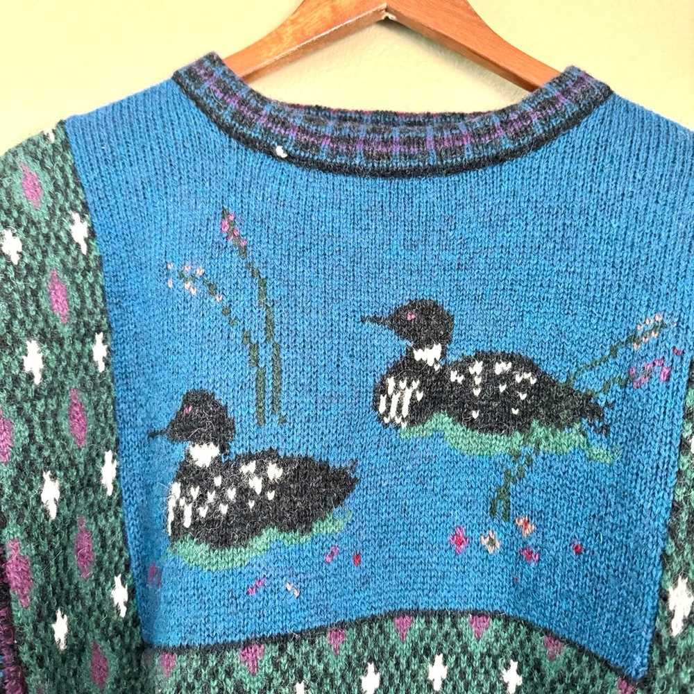 Vintage Woolrich Crew Neck Wool Knit Loon Duck Pr… - image 3