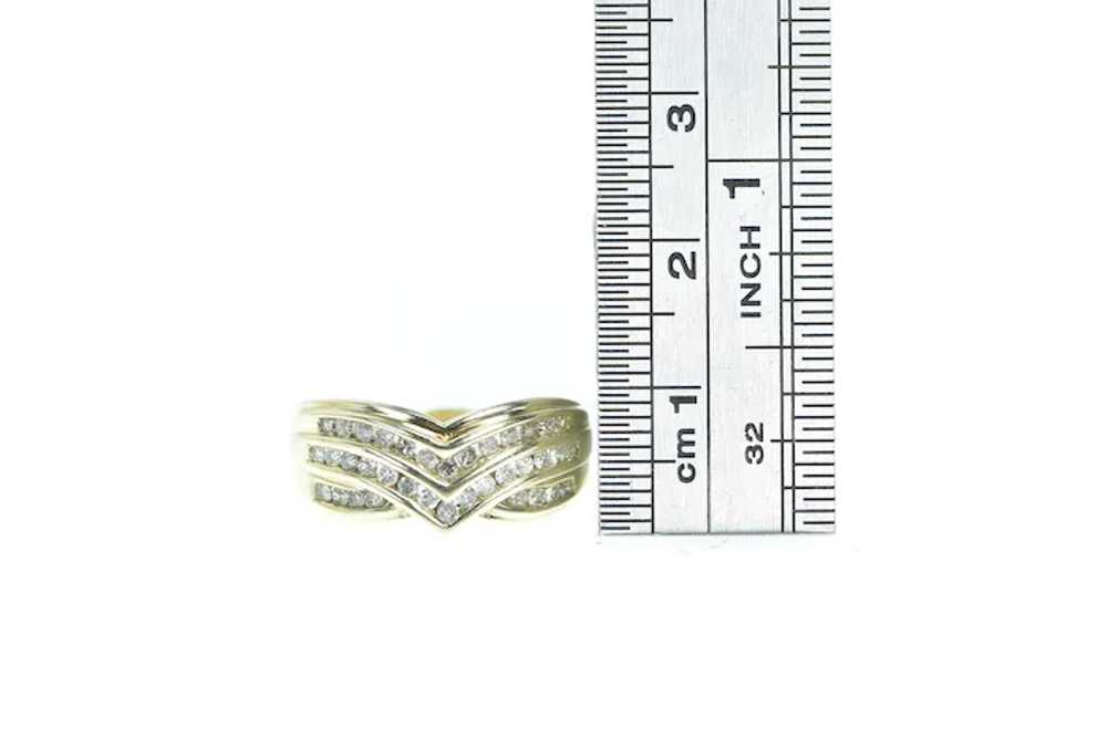 10K Chevron Diamond Channel Statement Ring Size 7… - image 4