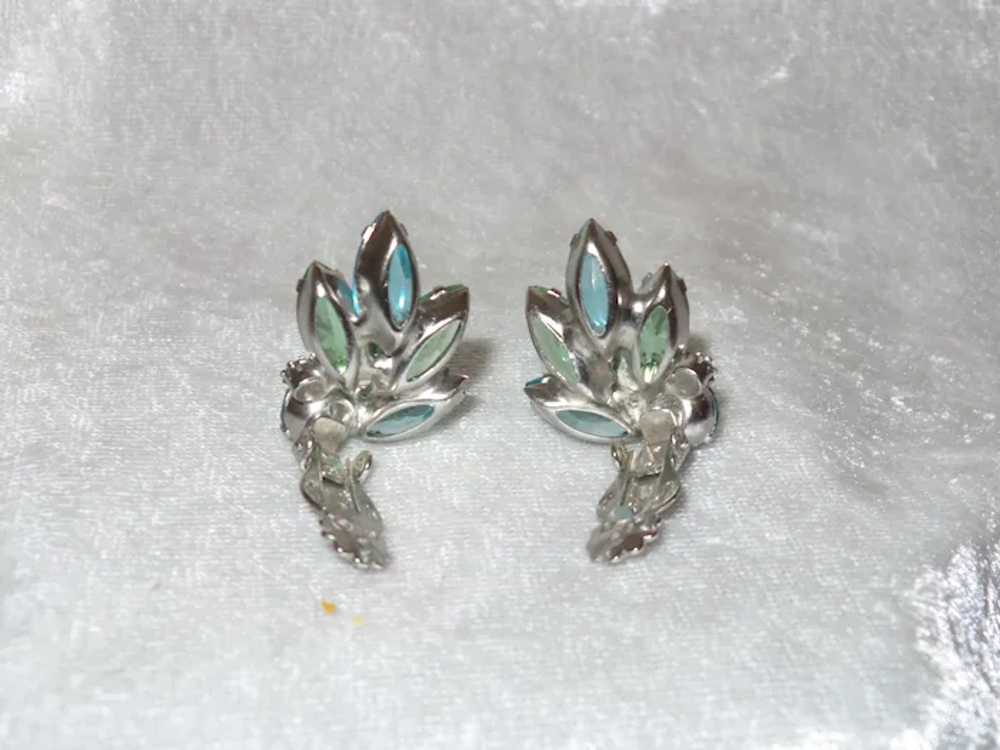 Juliana Blue Green Clip Earrings - image 2