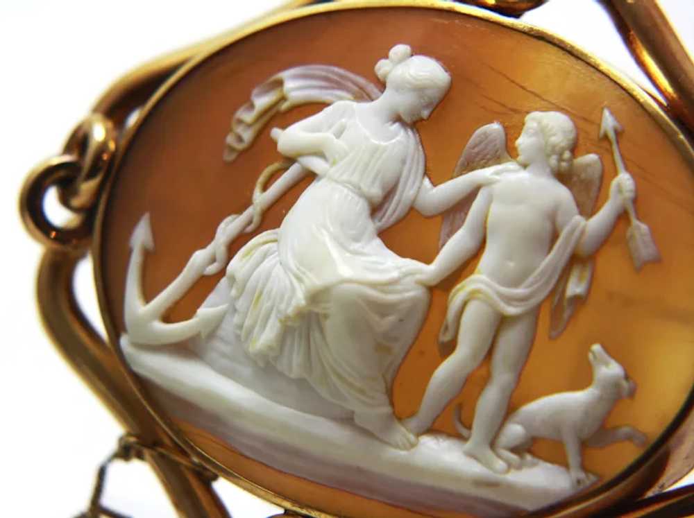 XXL Antique Victorian Symbolic Shell Cameo of Elp… - image 10