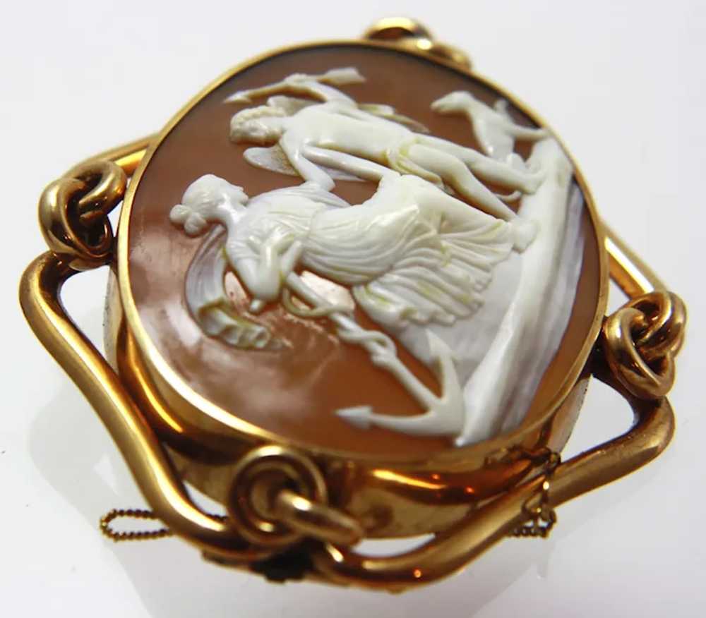 XXL Antique Victorian Symbolic Shell Cameo of Elp… - image 11