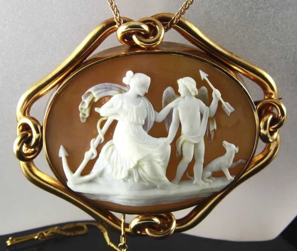 XXL Antique Victorian Symbolic Shell Cameo of Elp… - image 3