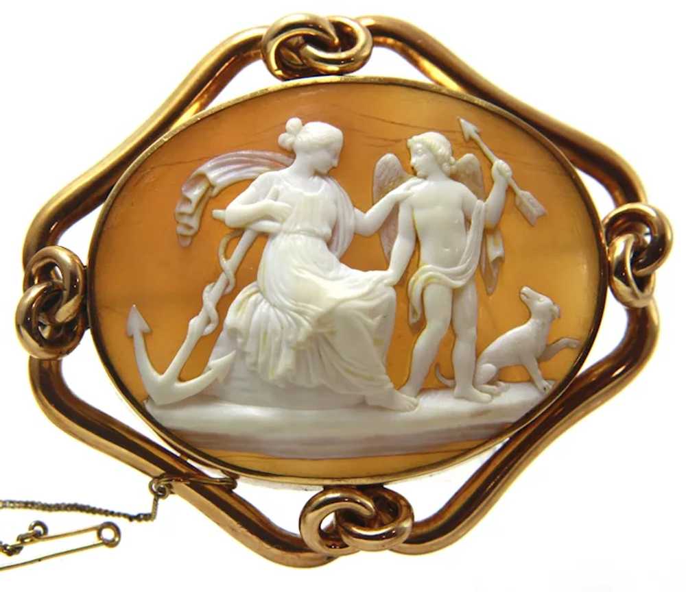 XXL Antique Victorian Symbolic Shell Cameo of Elp… - image 9