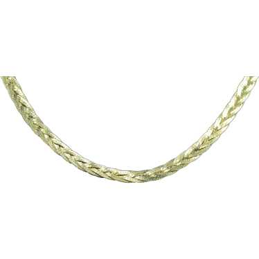 Sterling Silver Vermeil Braided Herringbone Neckla