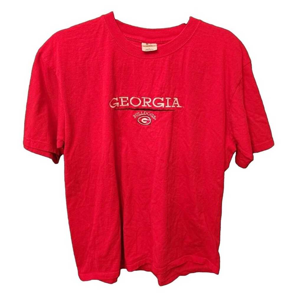 Vintage Red T-shirt Embroidered Georgia Bulldogs … - image 1