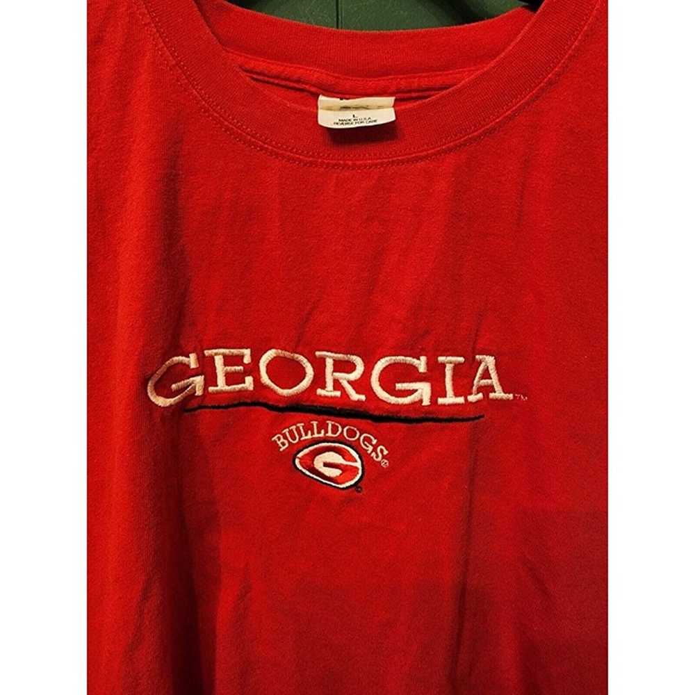 Vintage Red T-shirt Embroidered Georgia Bulldogs … - image 2