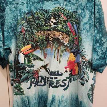 Vintage Rainforest Cafe Leopard Wildlife Graphic T-Shirt Black