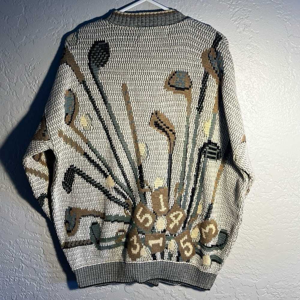 Vintage Cotton Knit Golf Sweater - image 2