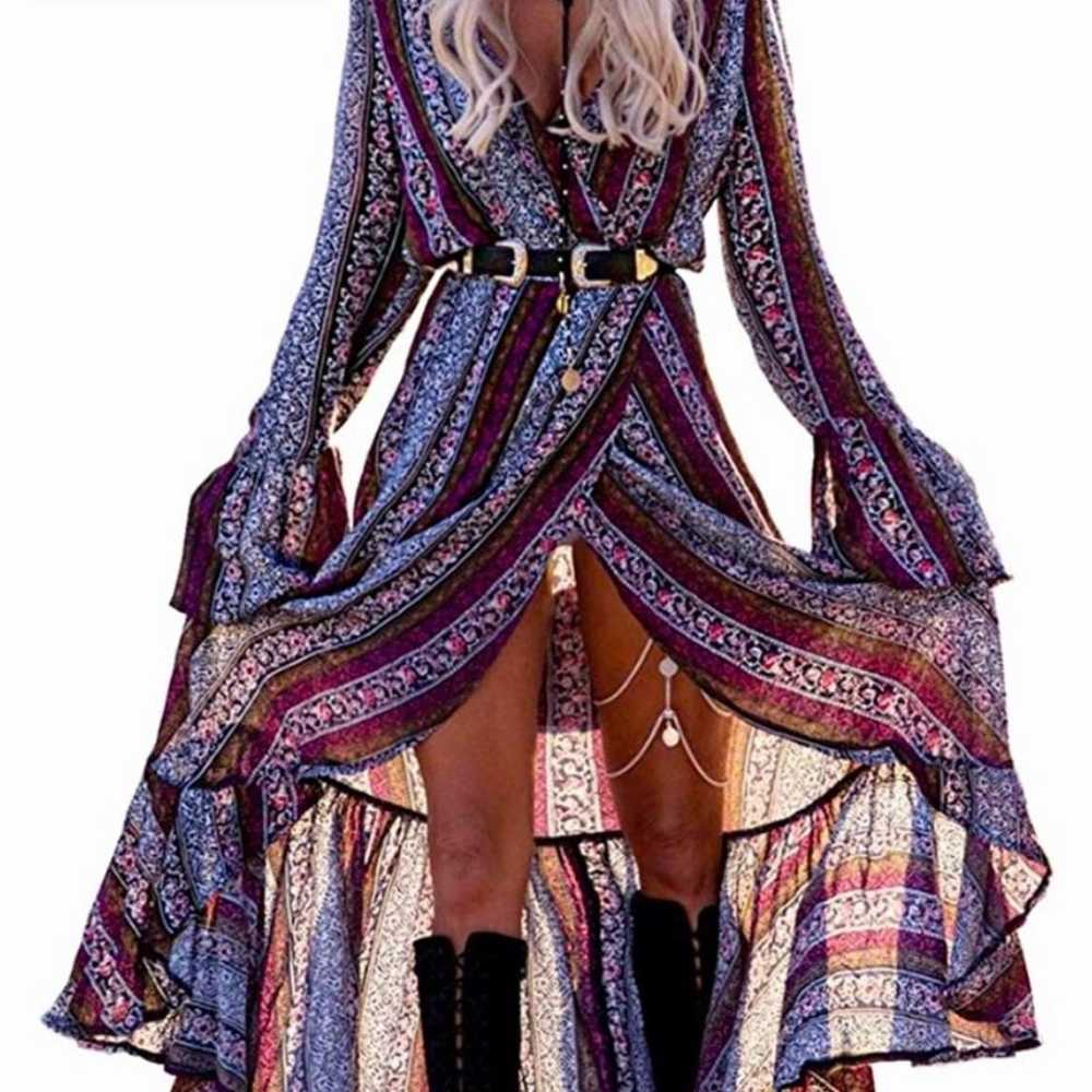 R. Vivimos Boho Maxi Wrap Dress - image 1