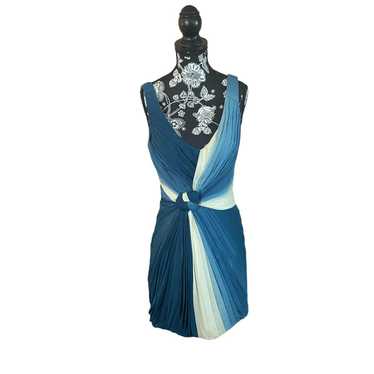 Erin Fetherston White & Blue Ruched Ombre Dress b… - image 1