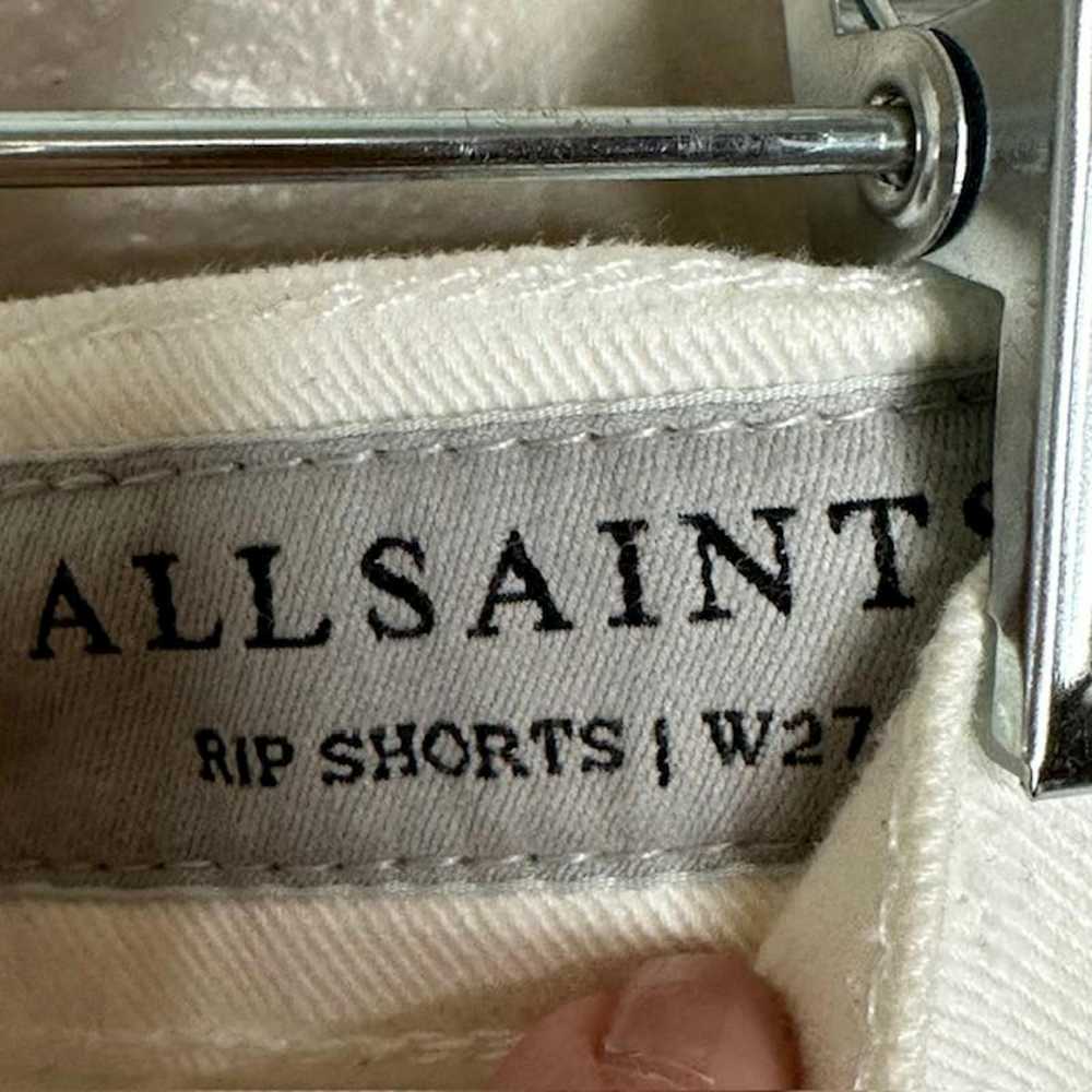 Allsaints Allsaints White Rip Denim Shorts - image 2