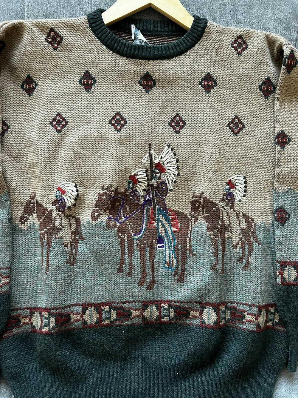 Streetwear × Vintage Vintage Native American knit… - image 2