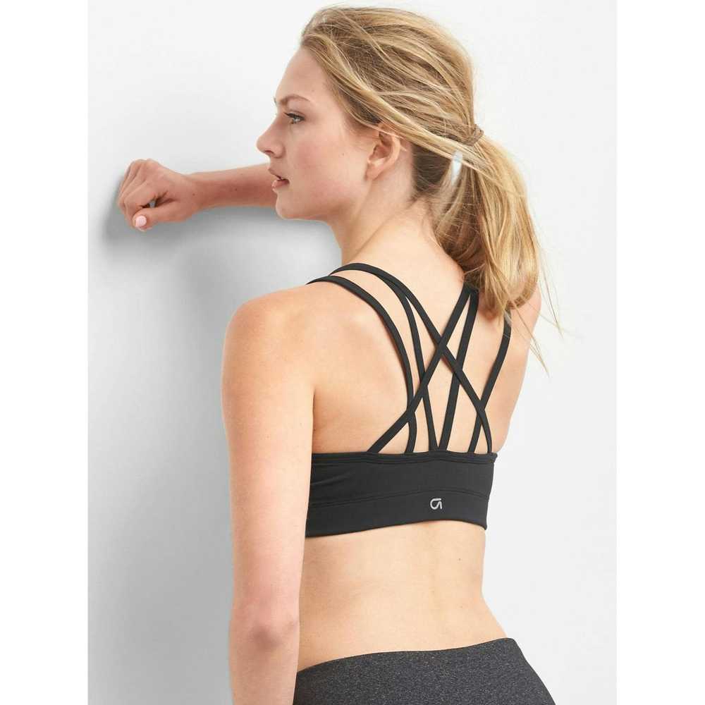 Gap GAP Fit Black strappy sports bra Womens size … - image 2