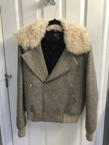 Alexander McQueen × MCQ Lamb fur tweed bomber