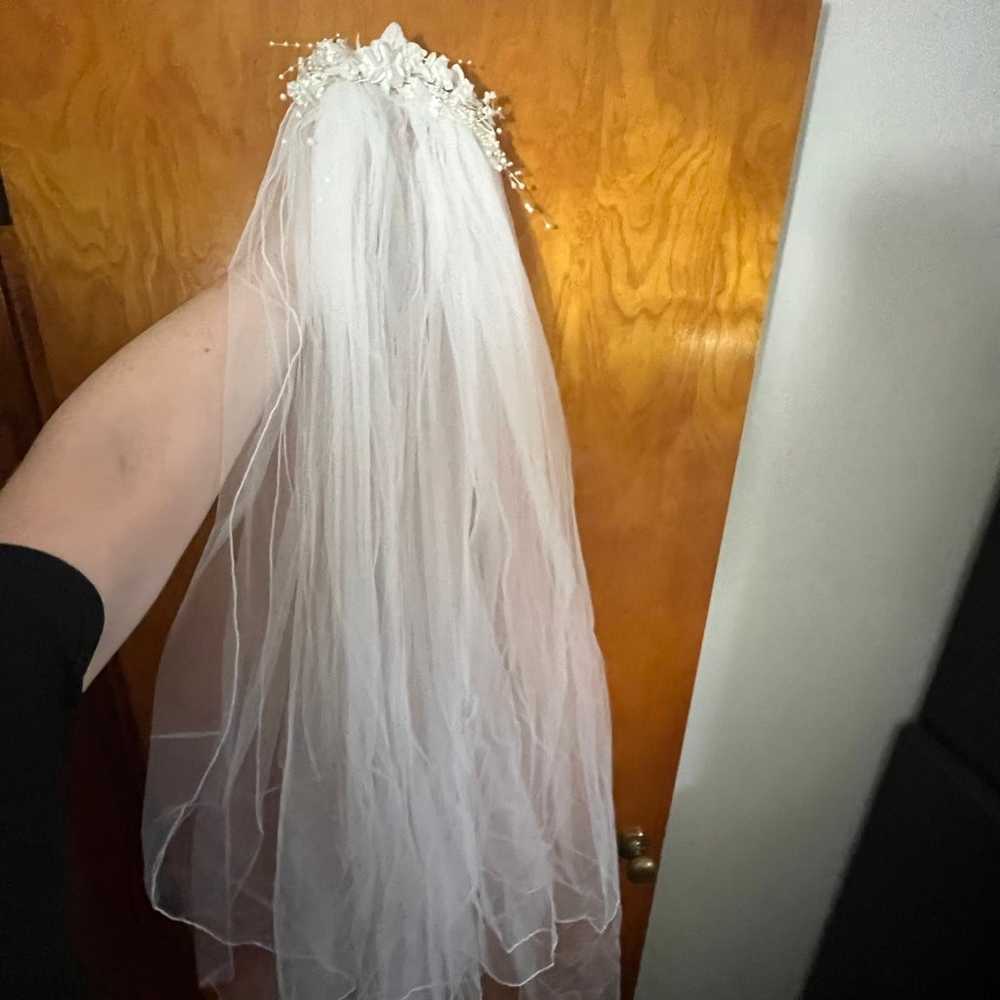 Wedding Dress & Veil - Size 12 - image 7