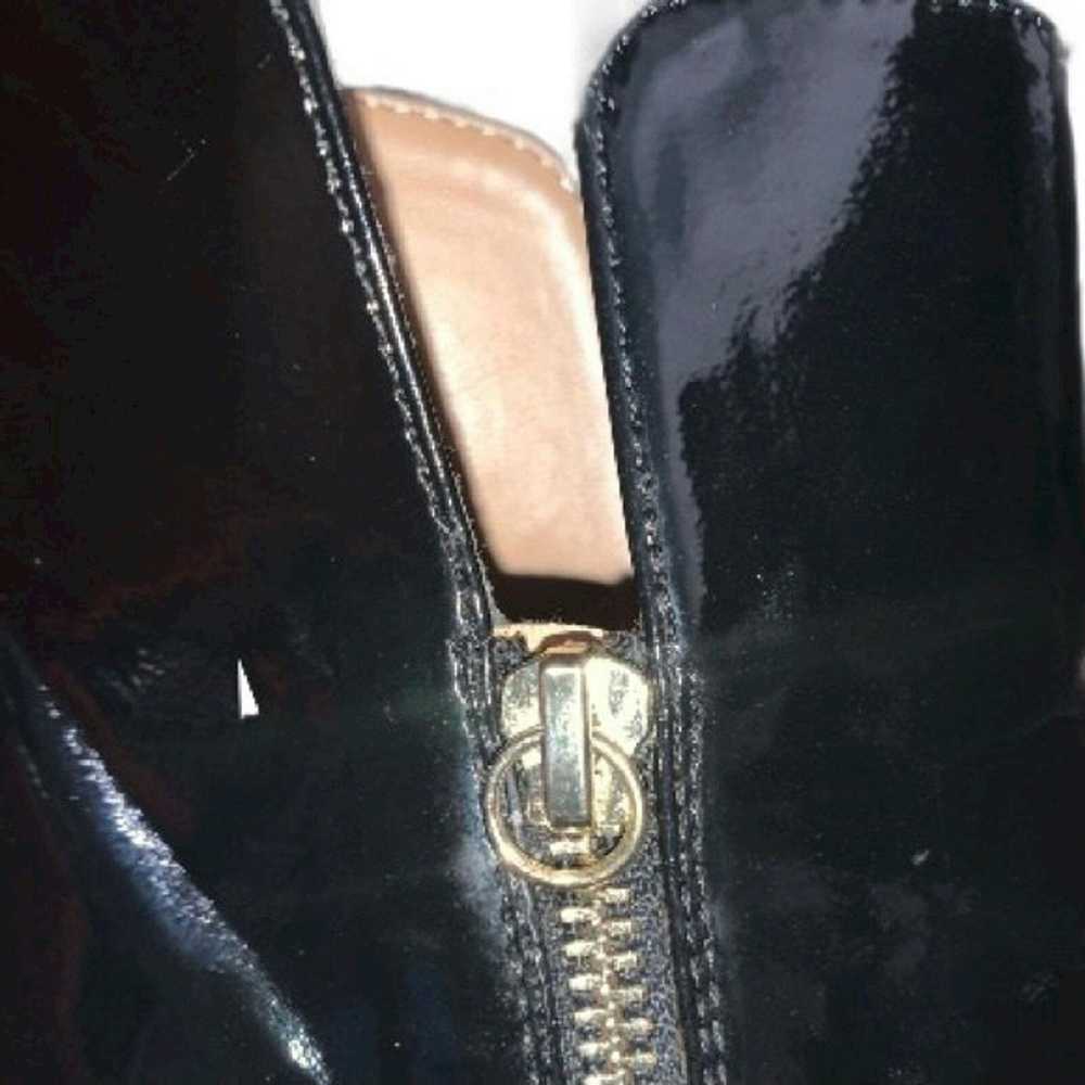 Zara Zara Black Patent Leather Side Zip Chunky Bl… - image 10