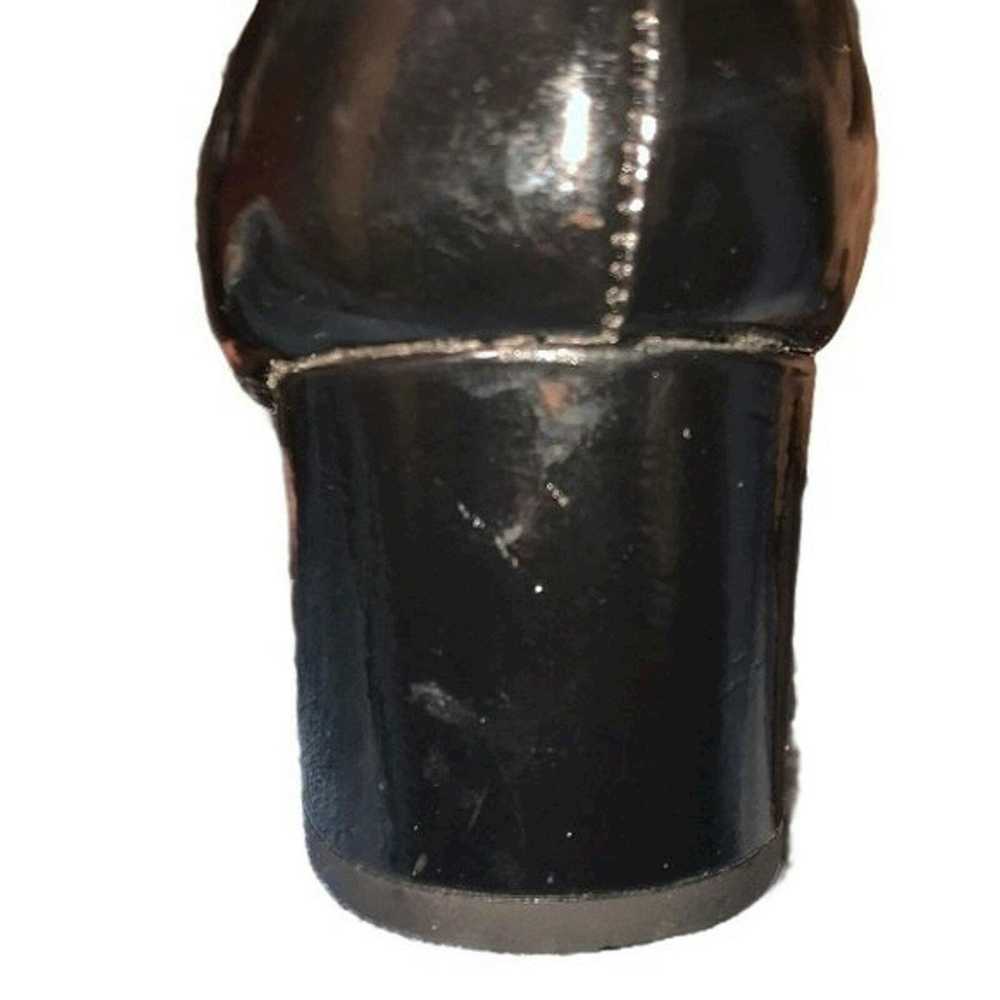 Zara Zara Black Patent Leather Side Zip Chunky Bl… - image 11