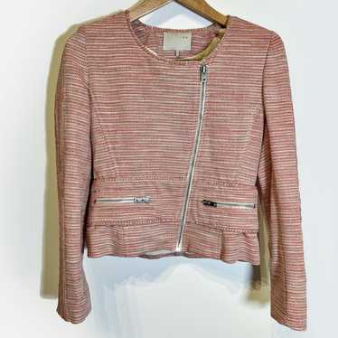 Iro IRO : Haven Tweed Linen Jacket Blazer Zipper F