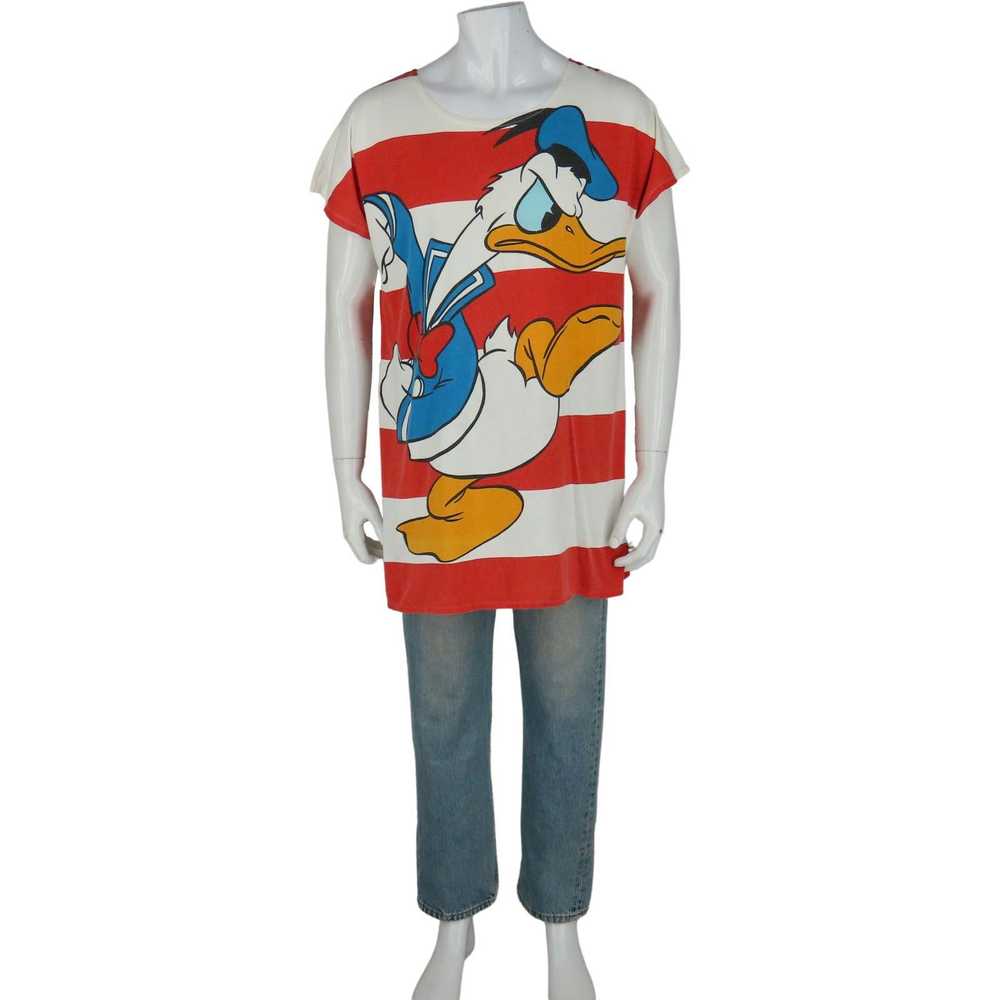 Vintage 90s Vintage Mickey Donald Duck Pajama T S… - image 3