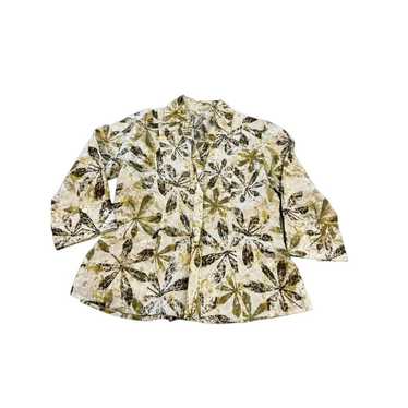 Harve Benard Womens Shirt Plus Size 2x Linen Cotton Multicolored 3