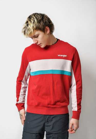 Wrangler Y2K red sweatshirt men's vintage 90s spo… - image 1