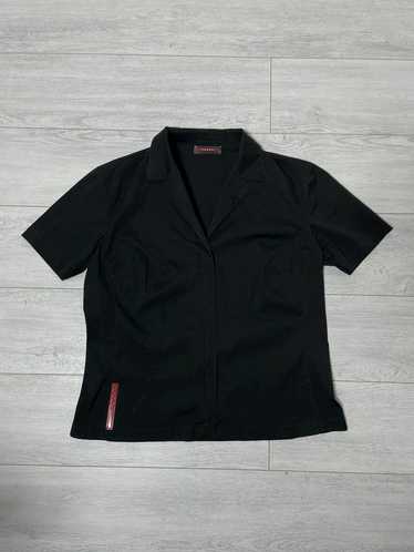 Prada zip-up short sleeve shirt - Black