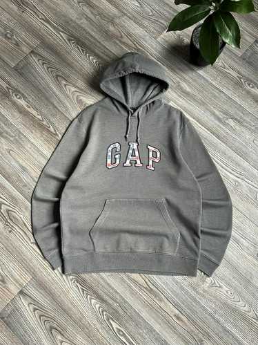 Gap vintage grey big logo embroidered hooded jacket hoodie