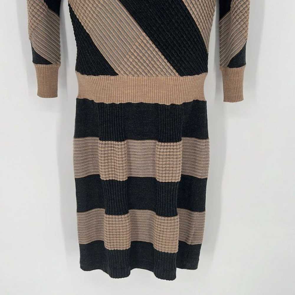 TRINA TURK Designer Brown Grey Wool Long Sleeve S… - image 3