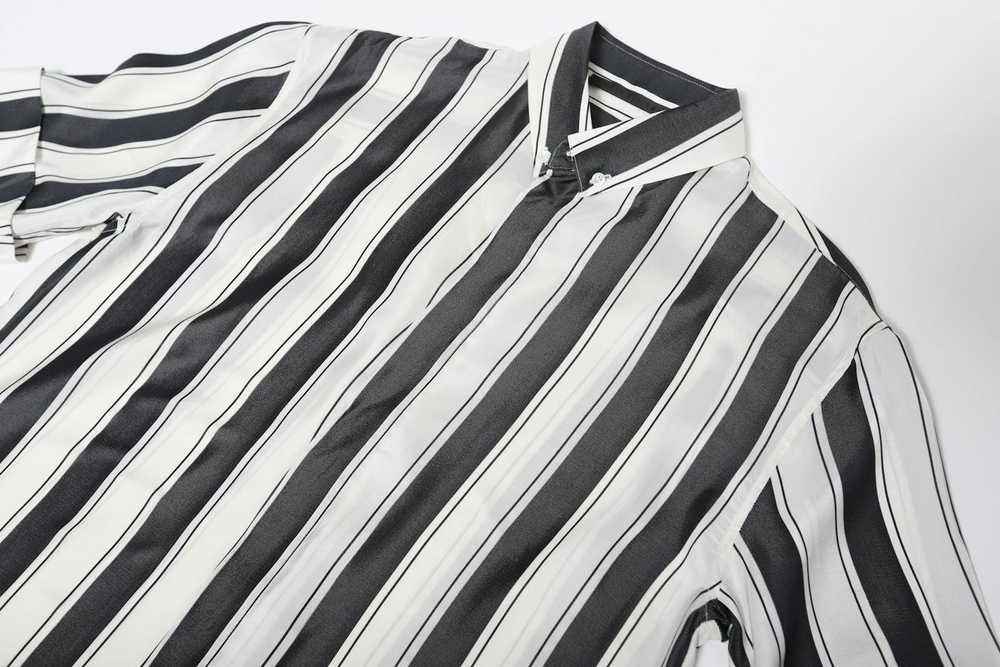 Haider Ackermann SS17 Black White Striped Silk Sh… - image 4