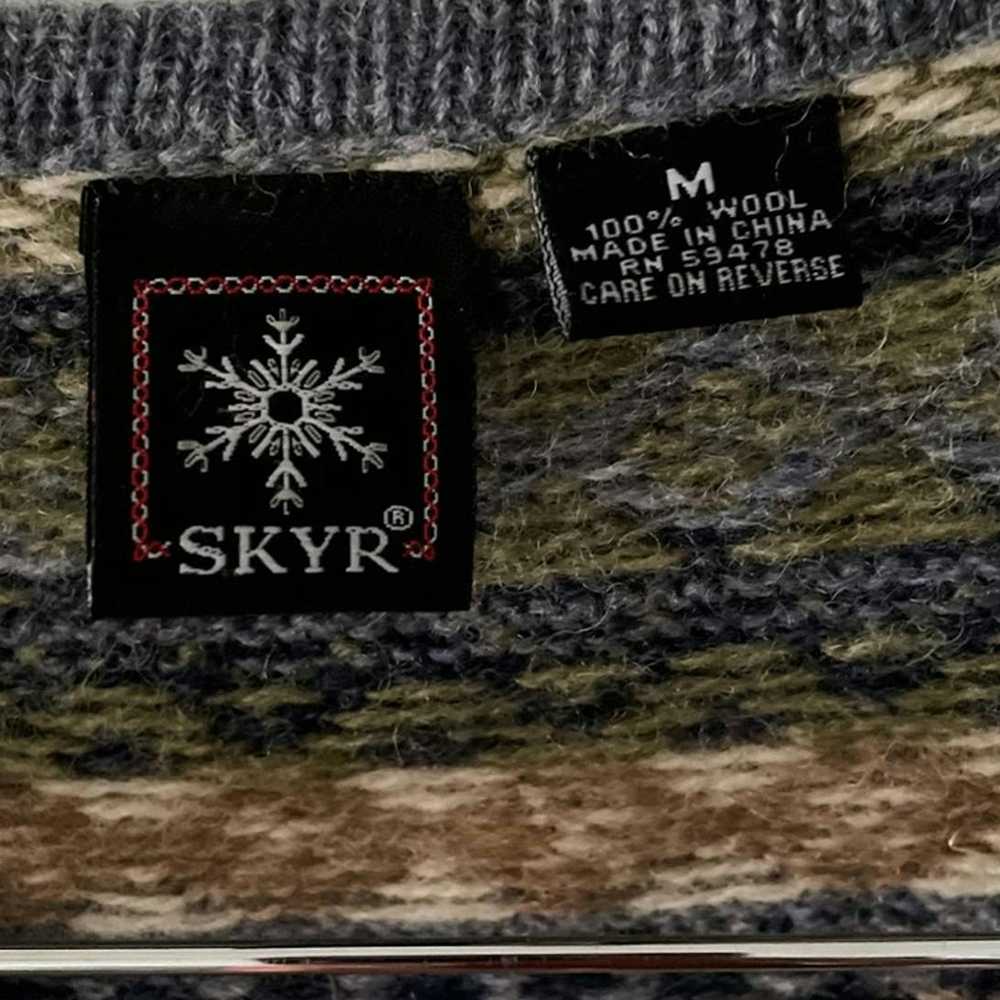 Vintage Vintage 100% wool Skyr fair isle zip fron… - image 8