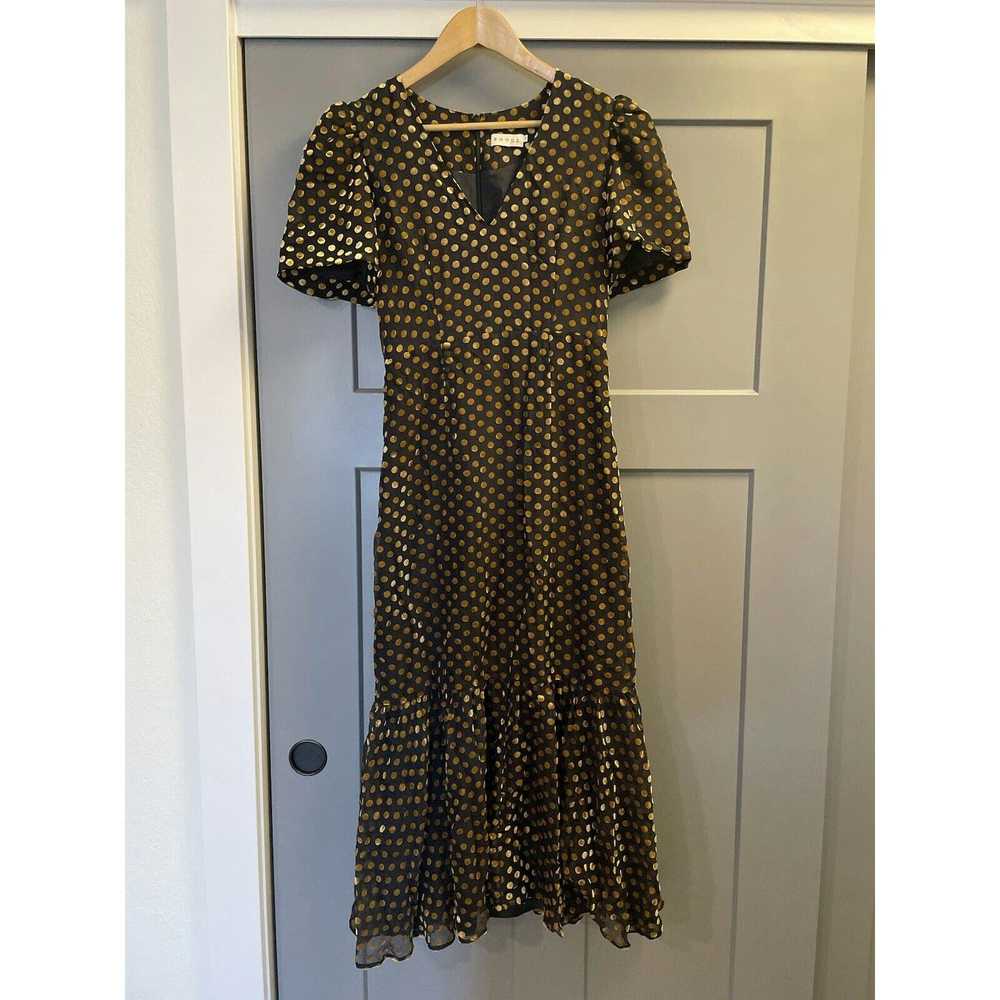 Rhode Rhode Anton Dress Black Gold Polka Dot Size… - image 3