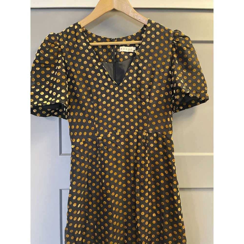 Rhode Rhode Anton Dress Black Gold Polka Dot Size… - image 4