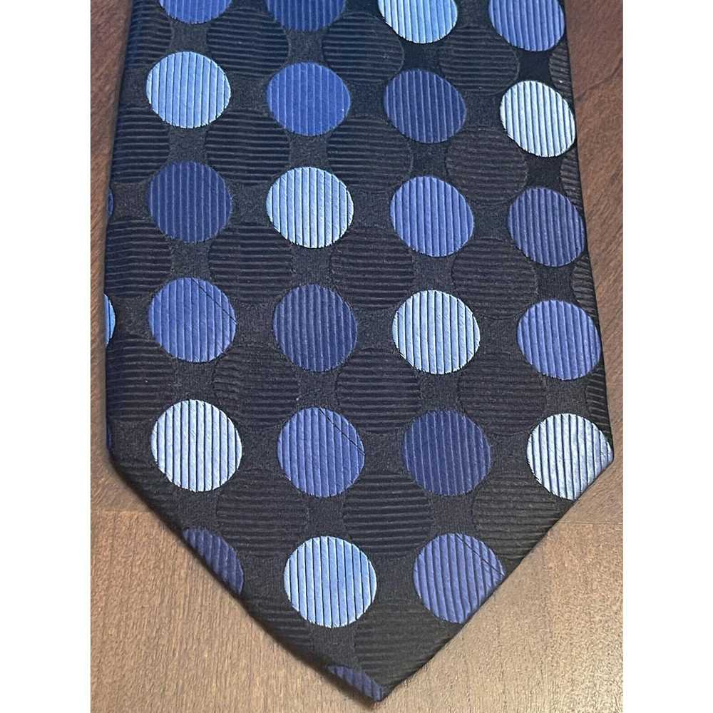 Pronto Uomo Pronto Uomo Black Blue 100% Silk Made… - image 1