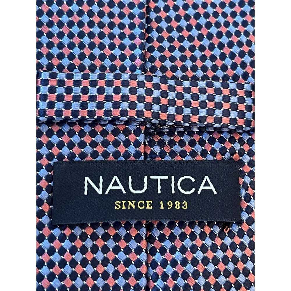 Nautica Nautica Pink Blue 100% Silk Men’s Neck Ti… - image 8