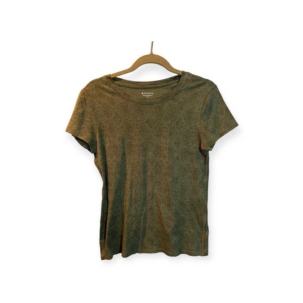 Athleta Athleta T Shirt Round Neck Green Small - image 1