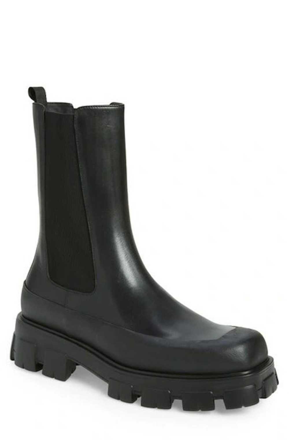 Prada Prada Men Monolith Brushed Leather Chelsea Boot Gem