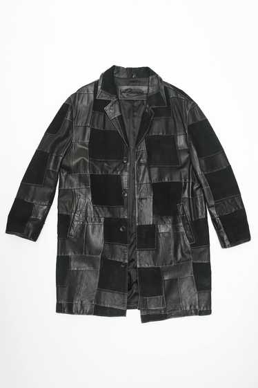Vintage Davoucci Black Patchwork Leather Coat