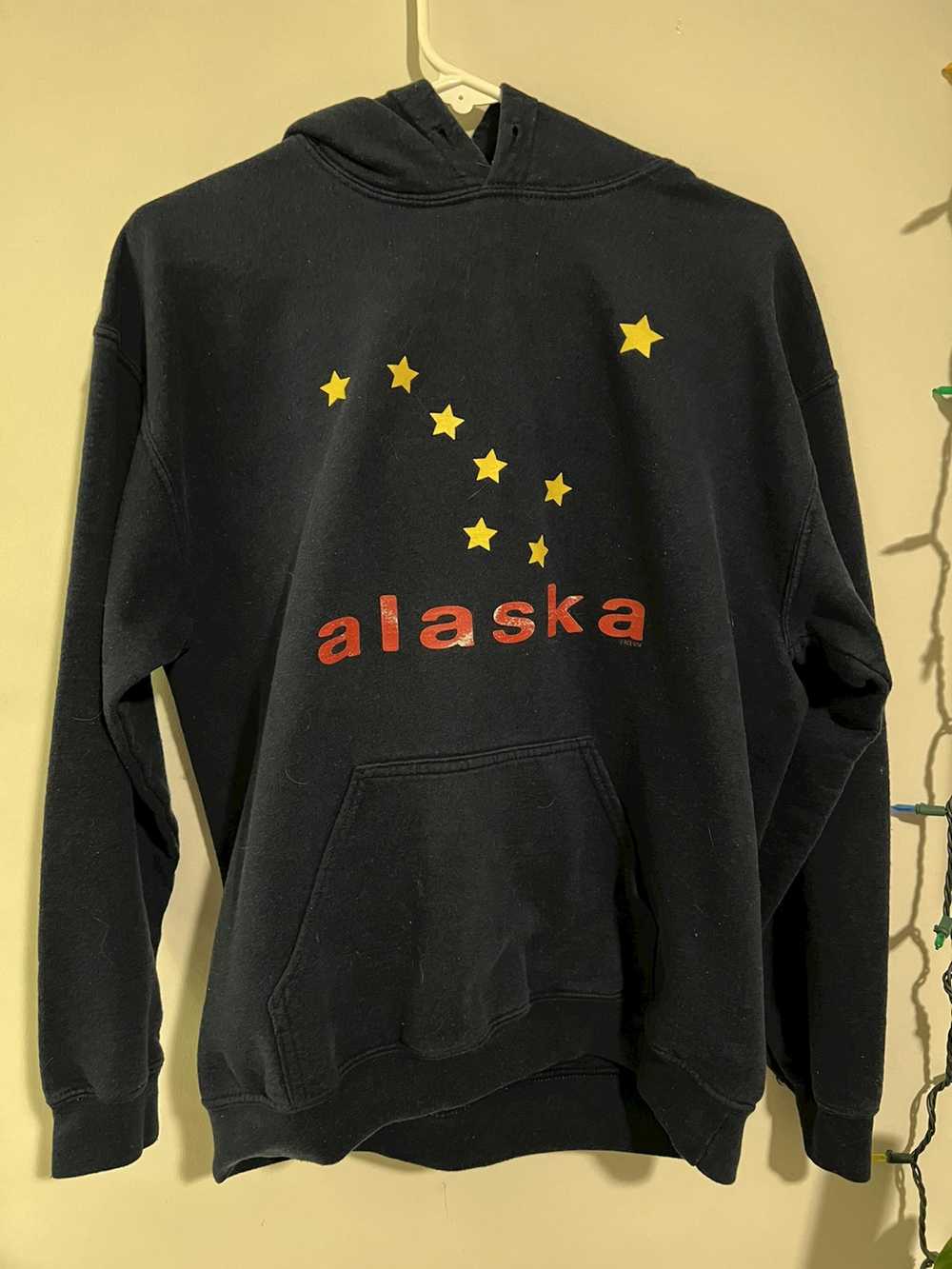 Streetwear × Vintage Crazy 90s Alaska Flag Hoodie - image 1