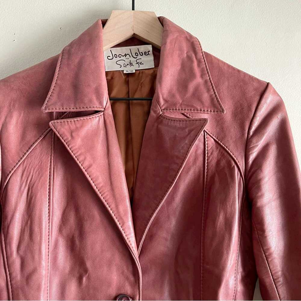 Vintage Vintage 70s Belted Red Leather Jacket But… - image 2