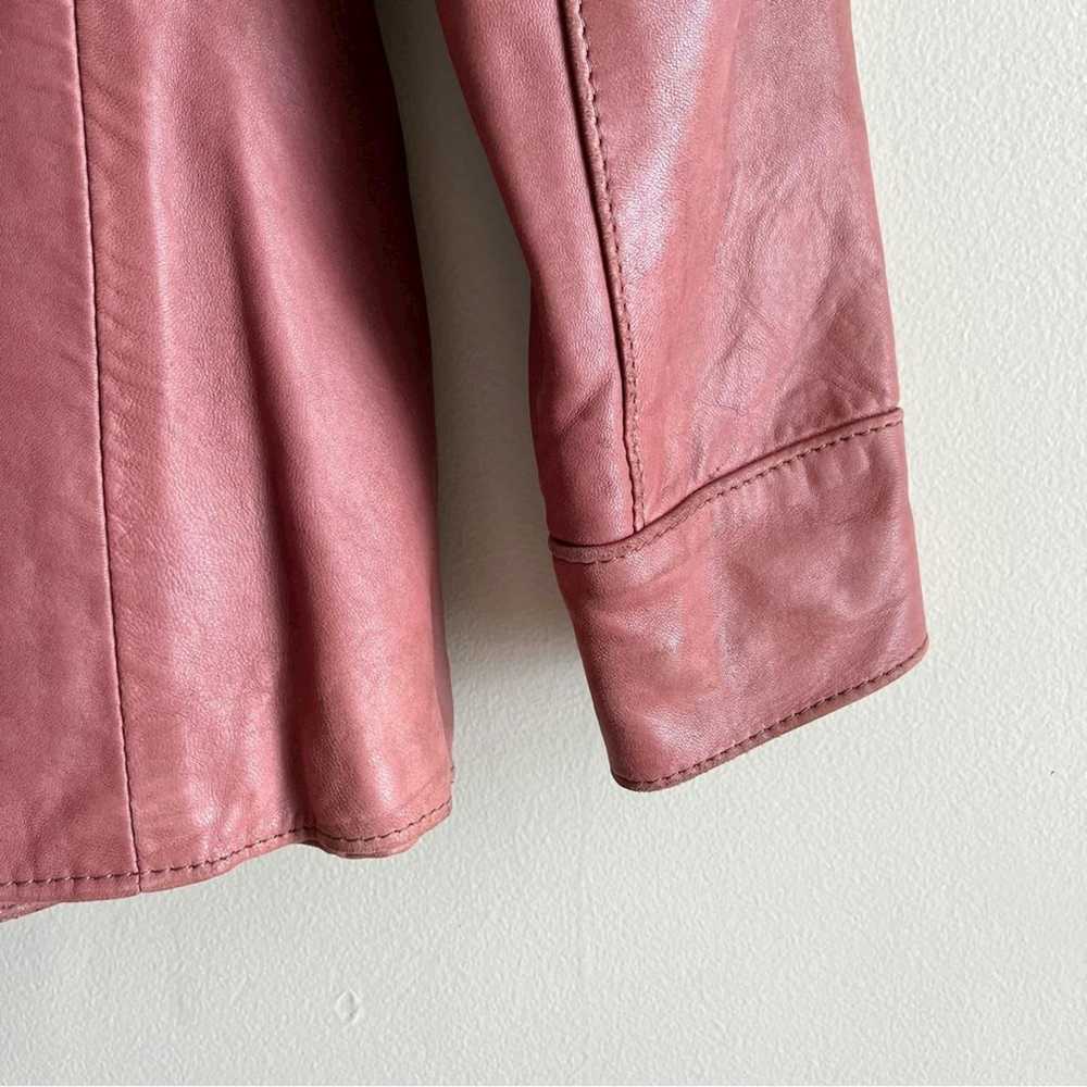 Vintage Vintage 70s Belted Red Leather Jacket But… - image 6