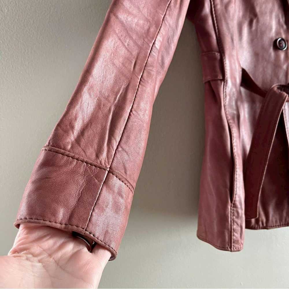 Vintage Vintage 70s Belted Red Leather Jacket But… - image 7