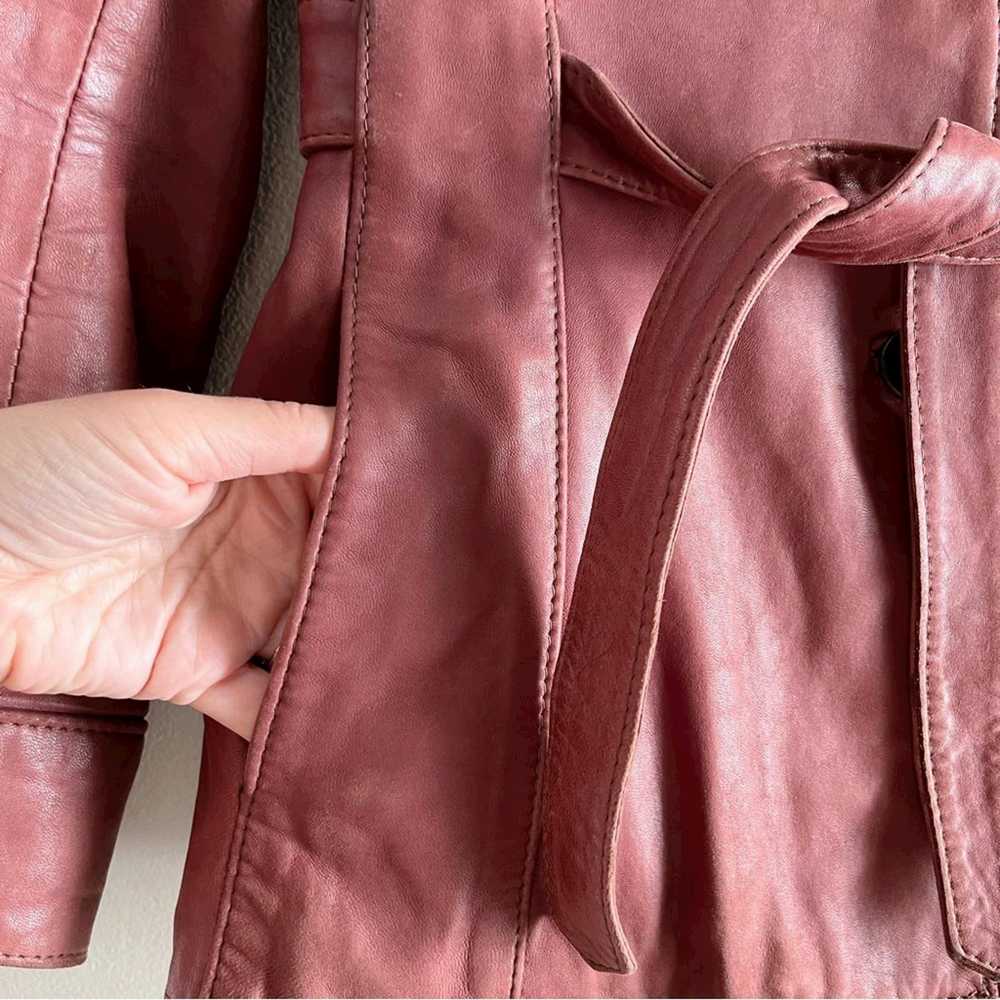 Vintage Vintage 70s Belted Red Leather Jacket But… - image 8