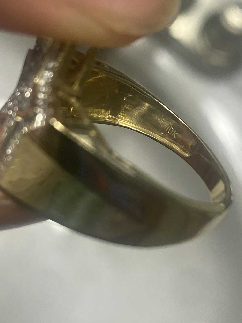 Streetwear 14k gold and diamond Star ring - image 2
