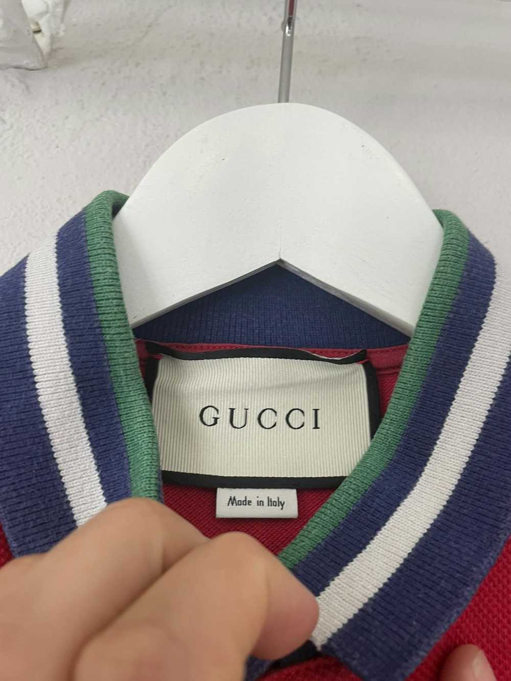 Gucci Red Rubber Logo Polo - image 4