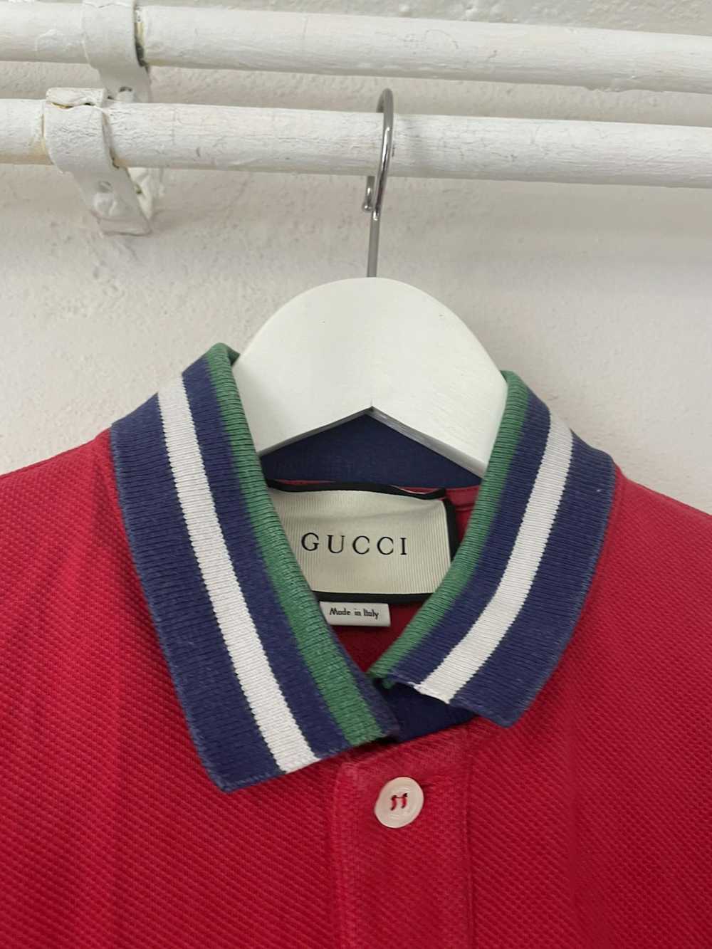 Gucci Red Rubber Logo Polo - image 5