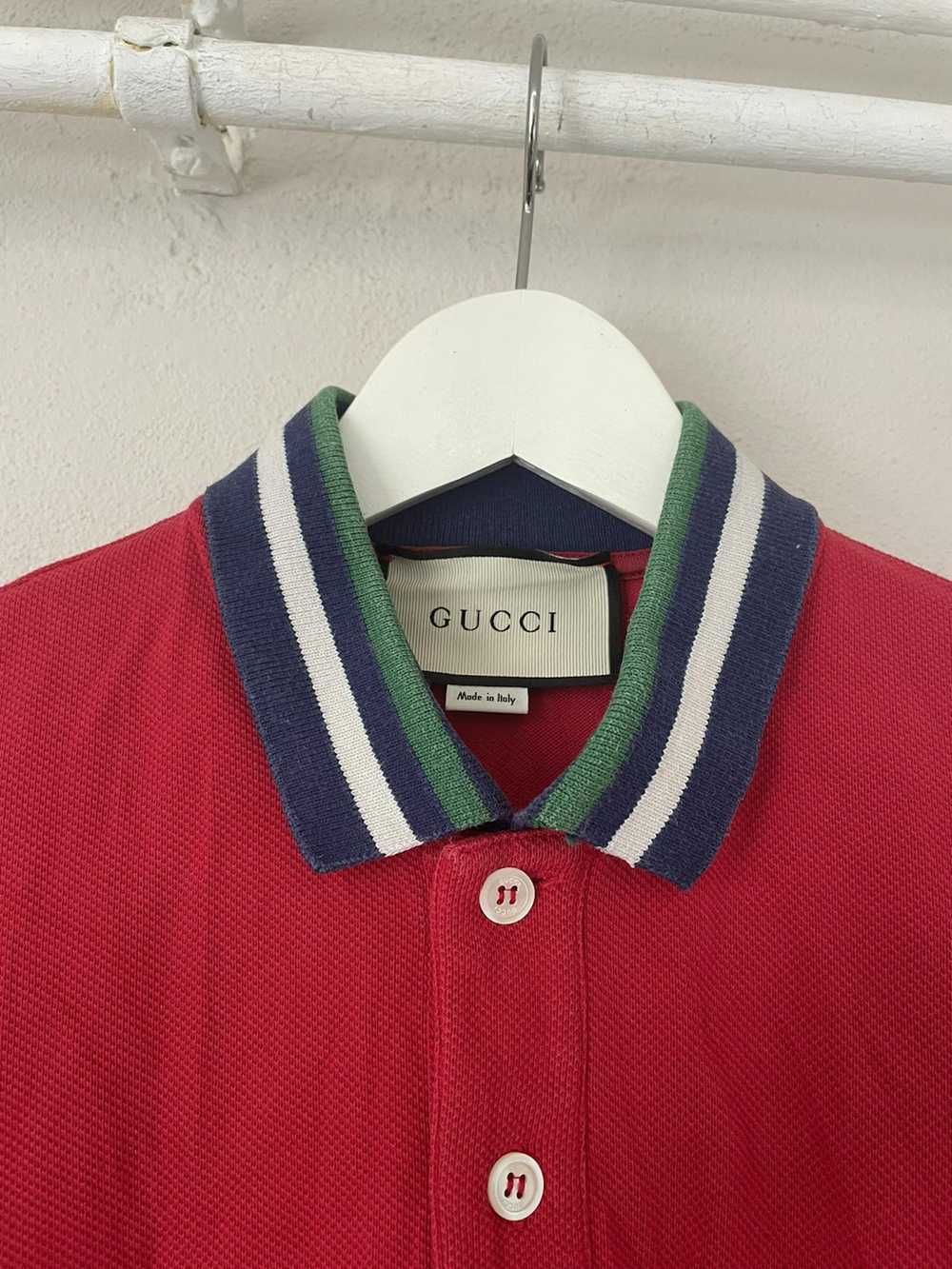 Gucci Red Rubber Logo Polo - image 6